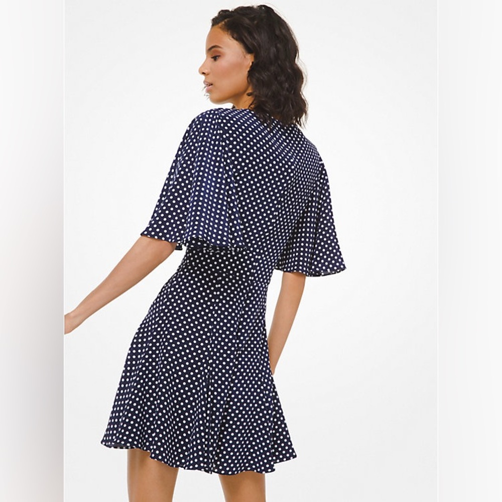 MICHAEL KORS COLLECTION NWT Classic Dot Crepe De Chine Tie-Front Romper size 0 - Picture 7 of 16